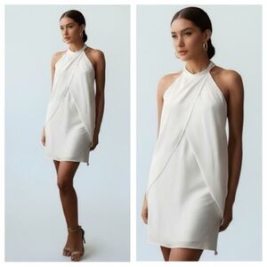 A.L.C. Easton ruffle overlay mini white dress